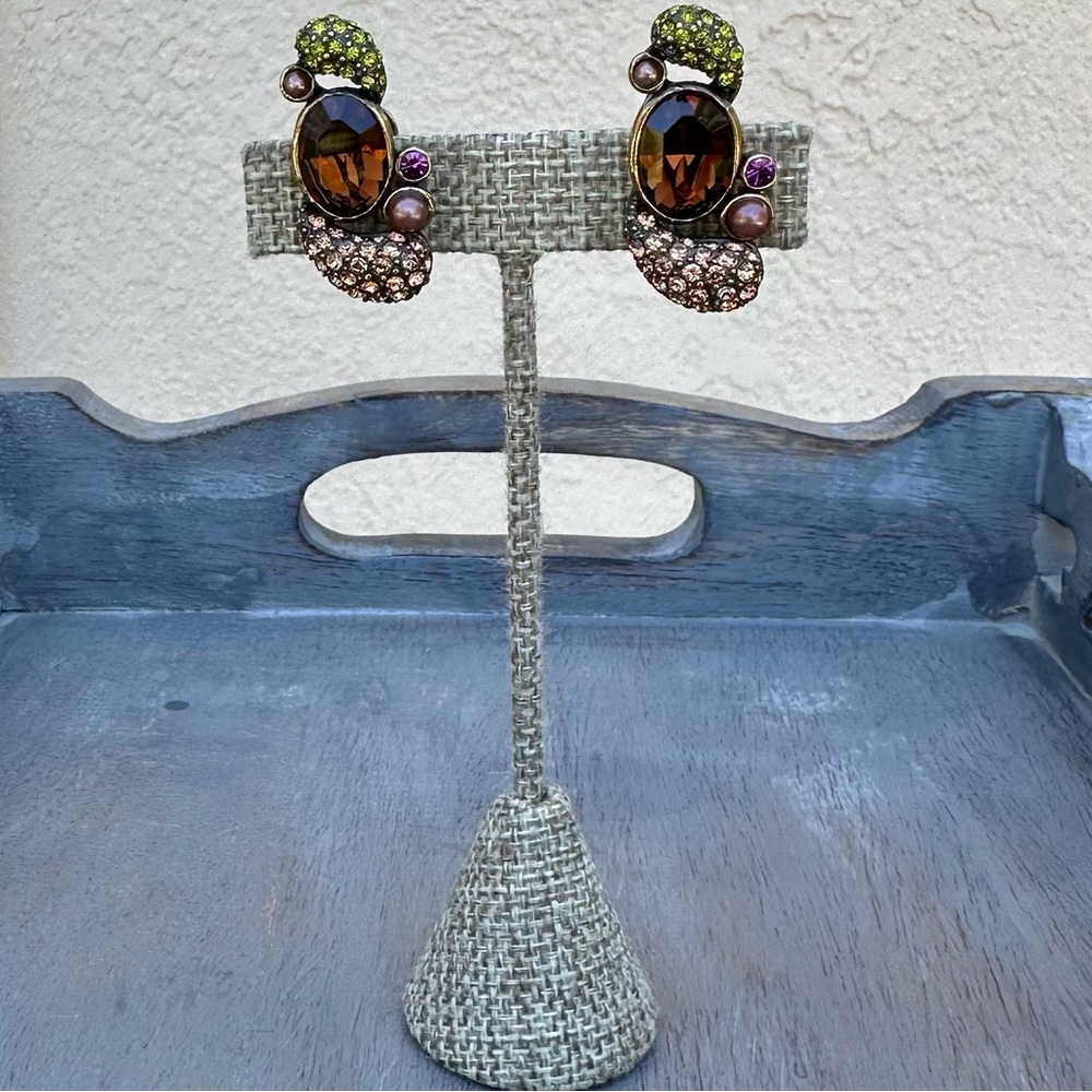 Heidi Daus Rhinestone Clip Earrings